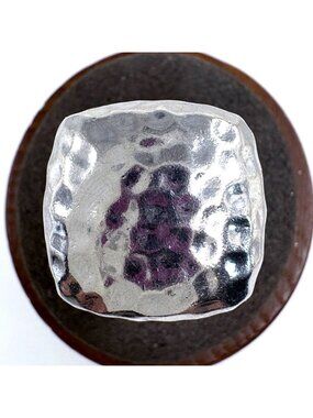 VTG Solid Sterling Silver 925 Modernist Hammered Finish Ring Size 6.5 Fit